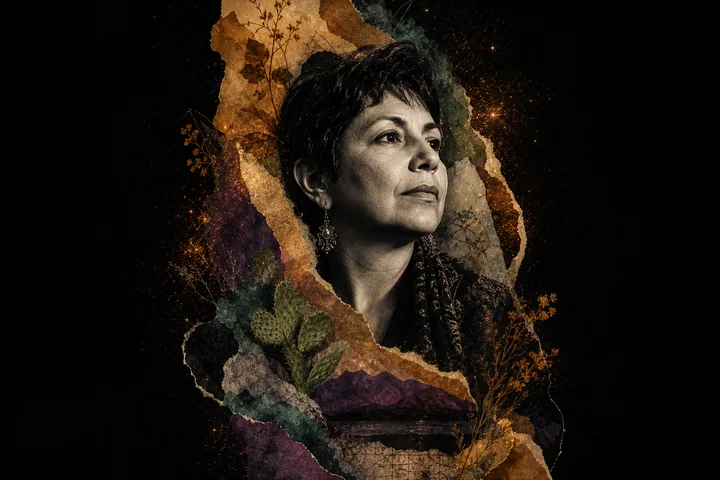Editorial collage for Gloria Anzaldúa
