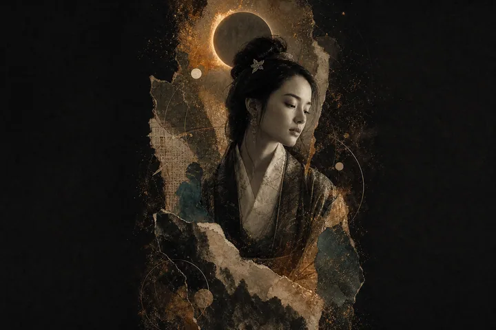 Editorial collage for Wang Zhenyi